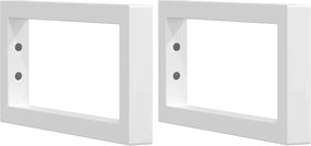 vidaXL Suporturi de raft pentru lavoar 2 buc., alb dreptunghiular oțel