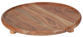 Platou rotund Robust din lemn de acacia 27 cm