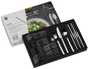 Set tacamuri WMF Kult, 30 piese, Cromargan protect, Lustruit manual, Otel inoxidabil 18/10, Argintiu