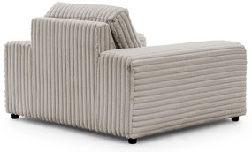 Fotoliu gri deschis cu tapițerie din catifea reiată Justin – Ropez