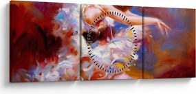 Tablou - Balerină,pictură (cu ceas) (90x30 cm)