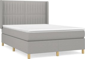 vidaXL Pat continental, gri deschis, 140x200 cm, material textil