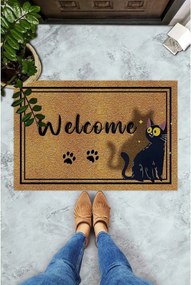 Covor intrare CONFUS CHAT, 40x60 cm, forma dreptunghiulara, PVC, maro/