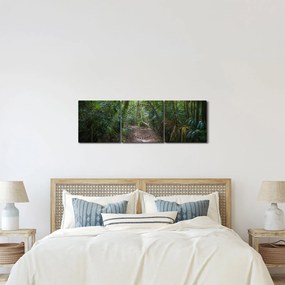 Tablou - Razele solare în junglă (cu ceas) (90x30 cm)