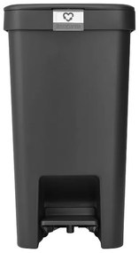 Coș cu pedală Brabantia StepUp 1008479, 16 L, Materiale ecologice, Deschidere mare, Gri închis