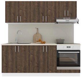 Set haaus V10, Stejar Bronz/Alb, Blat Thermo 28 mm, L 200 cm