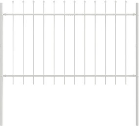 vidaXL Gard de Grădină 7 pcs Alb 11,9 x 1,2 m Oțel acoperit cu pulbere