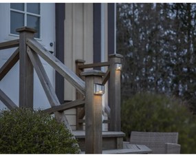 Set de 2 lămpi de perete solare cu LED-uri din oțel inoxidabil Star Trading Wally, înălțime 8 cm