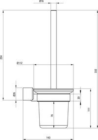 ARNIKA Perie toaletă, montare pe perete Finisaj: Antracit ADA_D711