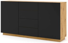 Comodă Aurora KOM2D4S (Stejar artisan + negru mat). 1124845