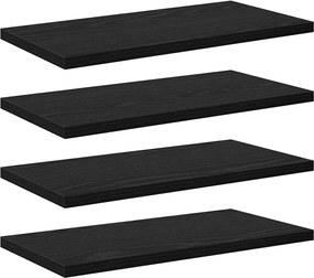 vidaXL Raft pentru cărți 4 pcs Negru 40 x 20 x 1,5 cm Lemn compozit