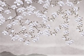 Tablou - Flori într-un peisaj gri (90x60 cm)