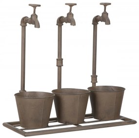 Set 3 ghivece decorative din metal, 49 x 19 x 48 cm, Industry Mauro Ferreti