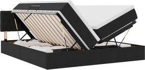 vidaXL Pat cu storage cu saltea cu headboard Negru 90 x 200 cm
