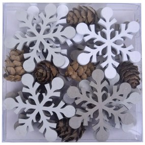 Set 18 decorațiuni în formă de fulgi de nea Ego Dekor