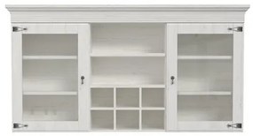 Vitrina suprapozabil Encanto, 1713 x 902 x 380 mm., Pin alb