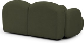 Colțar verde cu tapițerie din țesătură bouclé (cu colț pe partea stângă/cu șezlong) Orbit – Ropez