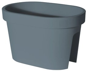 Ghiveci pentru balustradă, design oval, culoare gri antracit mat, 26x39.5x24 cm