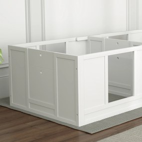 PawHut Cutie pentru căței, cu panouri clare, design în 2 compartimente, pentru câini mici | Aosom Romania