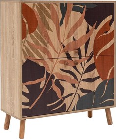 Dulap multifunctional, Vella, Palm, 95 x 111 x 36 cm, pal melaminat, multicolor