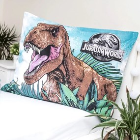 Lenjerie de pat pentru copii fosforescentă din bumbac Jerry Fabrics Jurasic, 140 x 200 cm