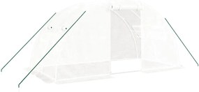 vidaXL Seră cu cadru din oțel, alb, 8 m², 4x2x2 m
