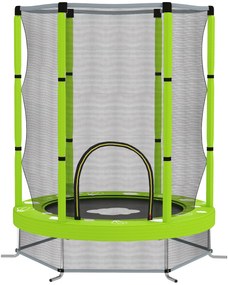 AIYAPLAY Trambulină pentru Copii 3-6 Ani cu Plasă de Siguranță, Փ140x190 cm, Verde | Aosom Romania