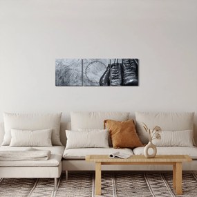 Tablou - Mănuși de box (cu ceas) (90x30 cm)