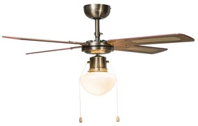 Ventilator industrial de tavan cu lampă 100 cm lemn - Wind