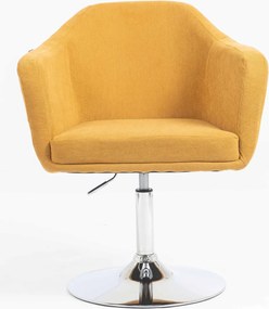 HR832N Scaun Catifea Reiată Premium culoare Curry Galben cu Bază Cromata