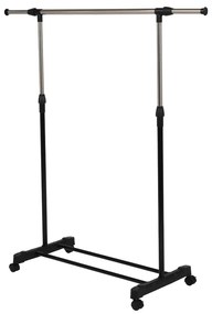 Cuier mobil, inox/plastic negru, HILAR