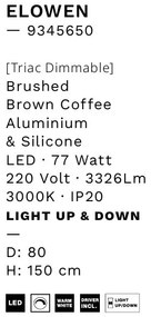Lustra LED circulara ELOWEN 80cm, maro