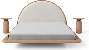 Pat lemn masiv levitant Visby Personalizabil - 180x200, Fara, Alb