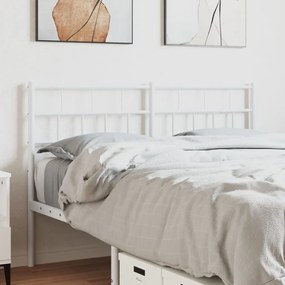 vidaXL Tăblie de pat metalică, alb, 120 cm