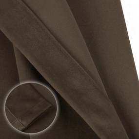 Set draperii din catifea cu rejansa din bumbac tip fagure, Madison, densitate 700 g/ml, Wood brown, 2 buc