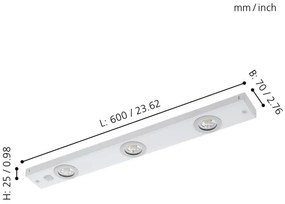 Eglo 93706 - Corp de iluminat LED fluorescent KOB 3xLED/2,3W/230V