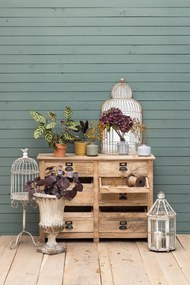Colivie decorativă shabby chic pe suport din metal, H92 cm