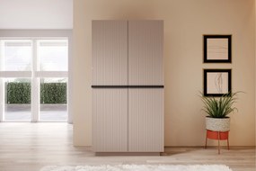 Dulap Nicole dormitor 100 cm - MDF roz antic / mânere negre