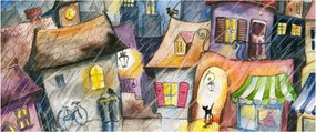 Tablou - Oraș western (120x50 cm)