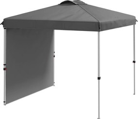 Outsunny Cort Pliabil de Grădină 2,5x2,5 m cu Înălțime Reglabilă Anti-UV, cu 1 Perete Lateral și Sacuri cu Nisip Gri închis | Aosom Romania