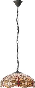 Endon 70824 - Lustru suspendat pe lanț Tiffany DRAGONFLY 3xE27/60W/230V, diametru 41 cm