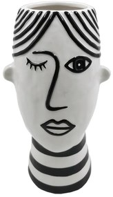 Vază din porțelan Mauro Ferretti Face, alb - negru