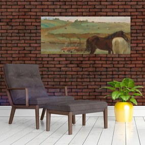 Tablou - Edgar Degas, Horses in a Meadow, reproducere (120x50 cm)