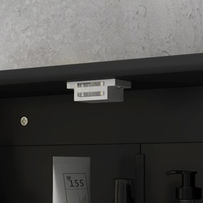 kleankin Dulap de baie cu oglindă Dulap de perete cu 2 uși Raft deschis Raft reglabil 56x13x58cm Negru | Aosom Romania