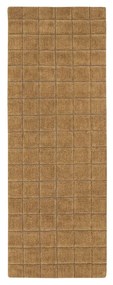 Covor tip traversă galben ocru țesut manual din lână 80x230 cm Mosaic Ochre – Lorena Canals