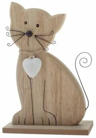 Decorațiune din lemn pentru pisici 15 cm, maro