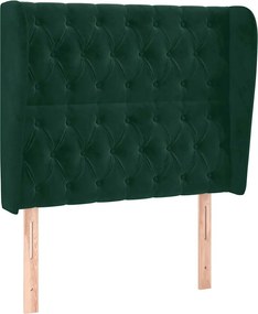 vidaXL Tăblie pat cu aripioare verde închis 103x23x118/128 cm catifea