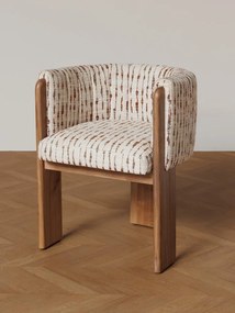 Scaun dining multicolor din lemn de salcam si textil, Amphitryon