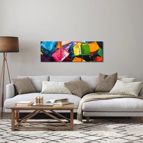 Tablou - Cuburi colorate (cu ceas) (90x30 cm)
