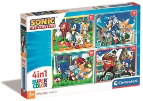 Sonic Ariciul Save the Day Puzzle Clementoni 4 în 1
